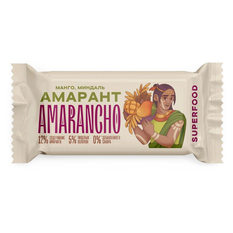 Изображение товара Батончик Amarancho Амарант Манго Миндаль 30г