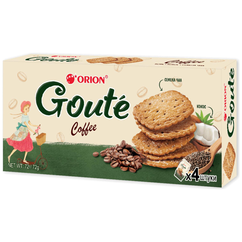 Изображение товара Печенье Orion Goute Coffee затяжное, 72г