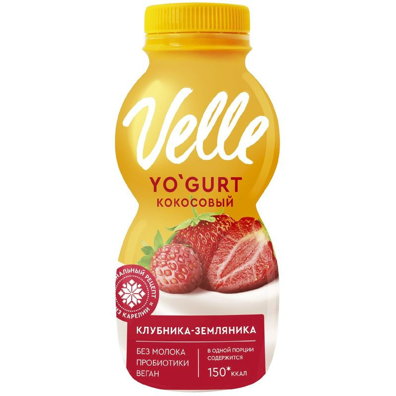 Изображение товара Кокосовый питьевой йогурт Velle Клубника-Земляника 230г