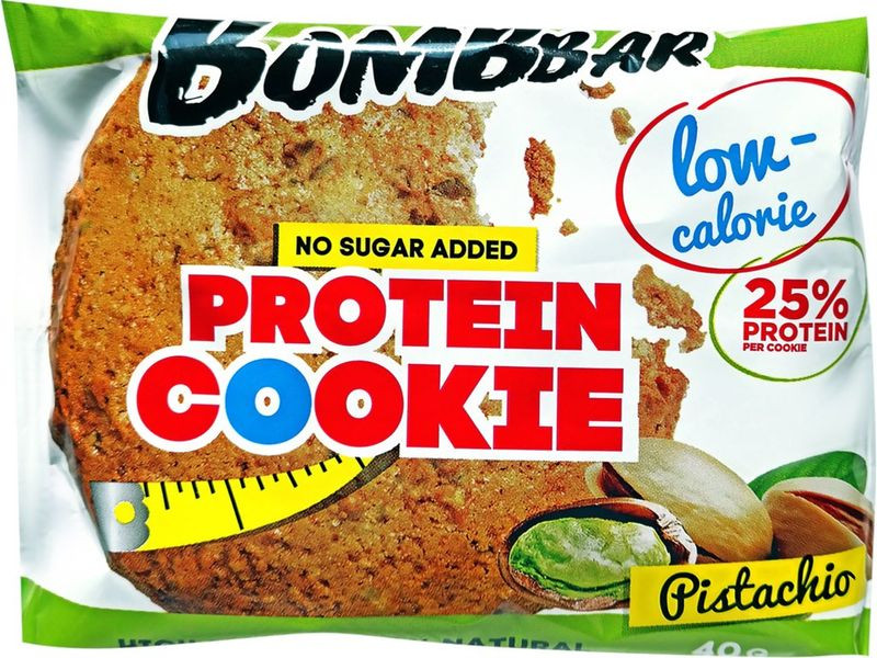 Изображение товара Печенье BOMBBAR Фисташка неглазированное 40г натуральный ореховый вкус низкоуглеводное
