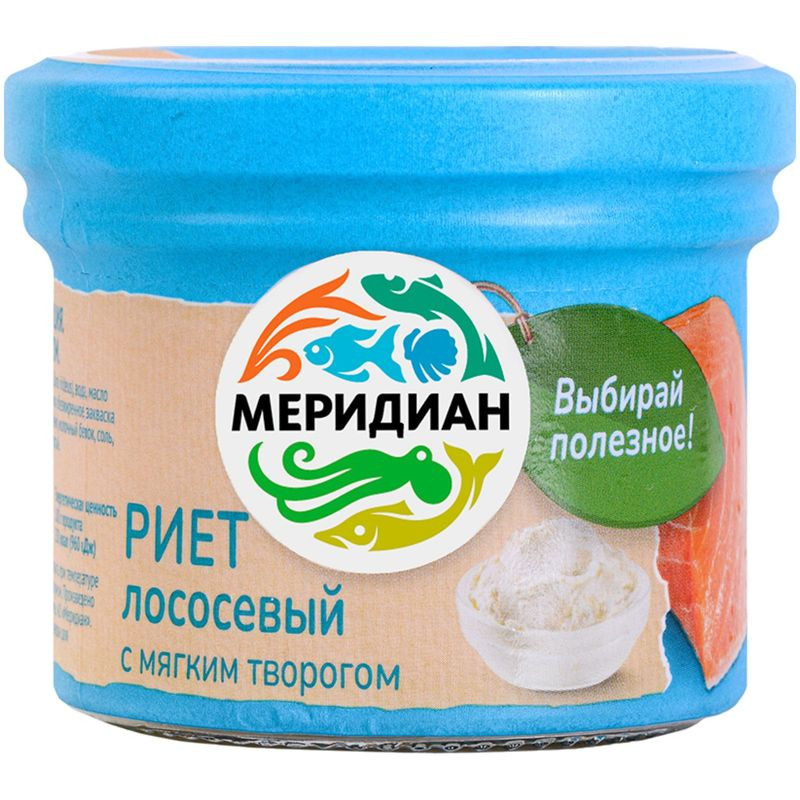 Изображение товара Риет Меридиан лососевый с творогом 100г деликатес охлажденный