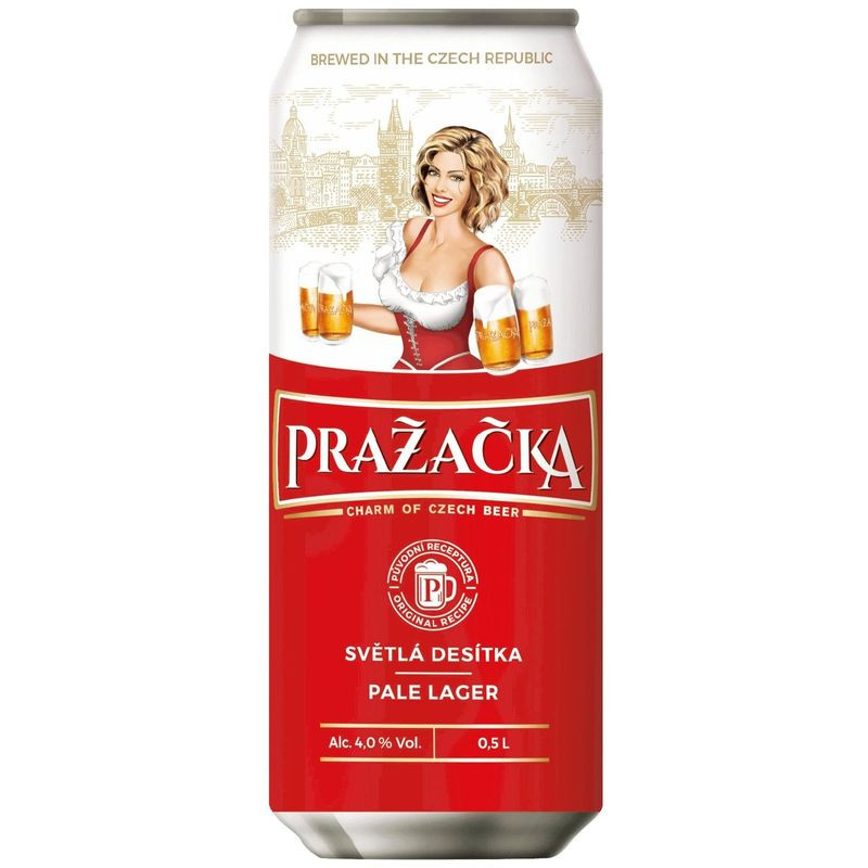 Изображение товара Пиво Prazacka Классическое фильтрованное пастеризованное светлое 4% 500 мл