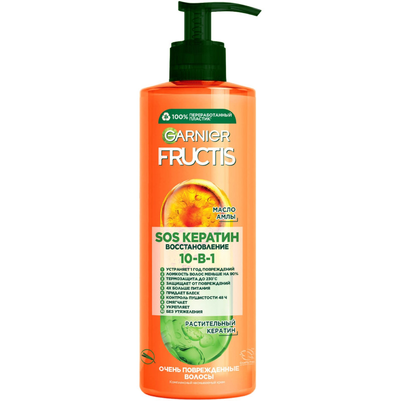 Изображение товара Крем-уход для волос Garnier Fructis SOS спасатель волос 10в1 для поврежденных волос, 400мл