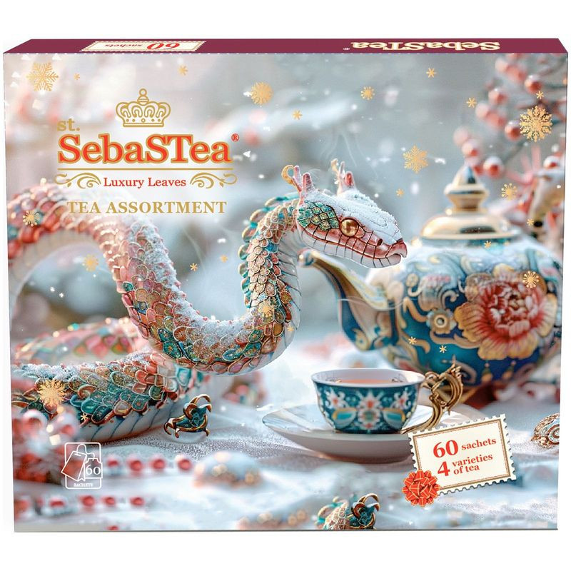 Изображение товара SebaSTea Festival 2025 ассорти чай 60 шт по 1,5 г с ароматами бергамота ванили молока малины