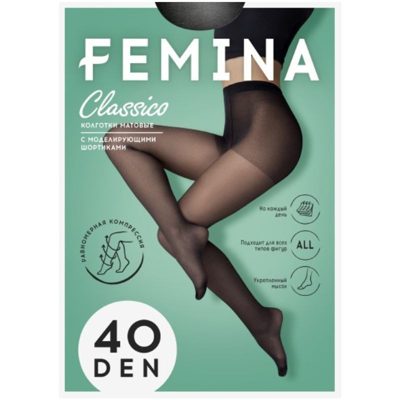 Изображение товара Колготки Femina Classico с шортиками 40den размер 3-М Россия