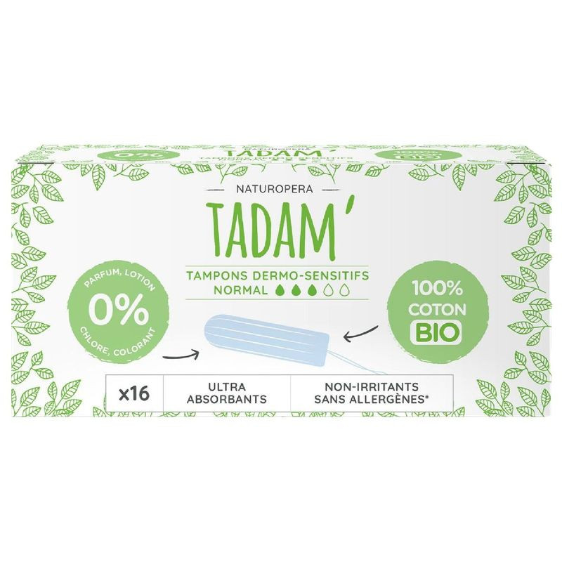 Изображение товара Тампоны Tadam среднее впитывание 16 шт Франция безопасное использование