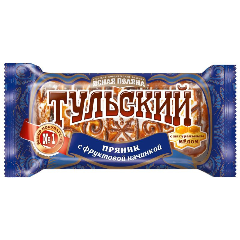 Изображение товара Пряник Ясная Поляна Тульский с фруктовой начинкой 130г натуральный вкус