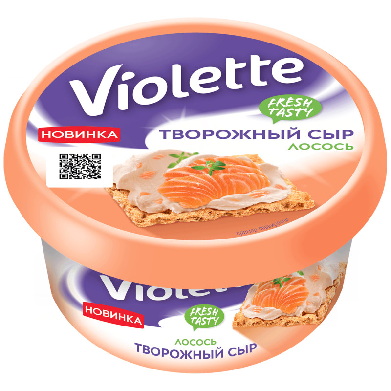 Изображение товара Сыр Violette Виолетта с лососем творожный 70%, 140г