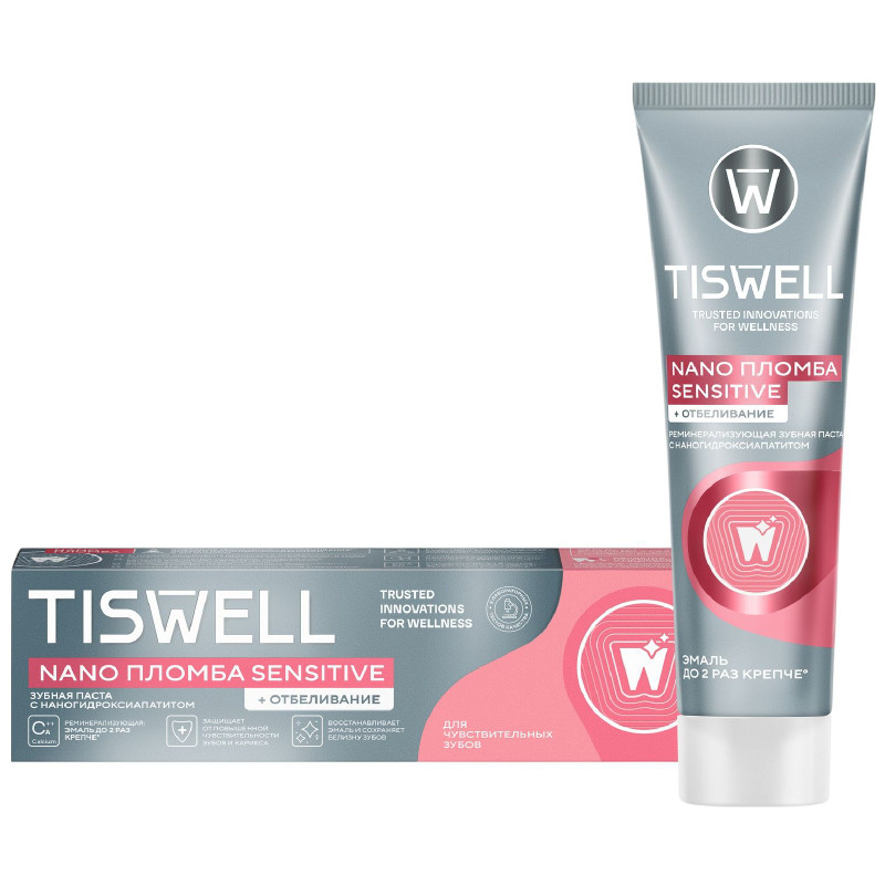 Изображение товара Зубная паста Tiswell реминерализующая с наногидроксиапатитом, 110г