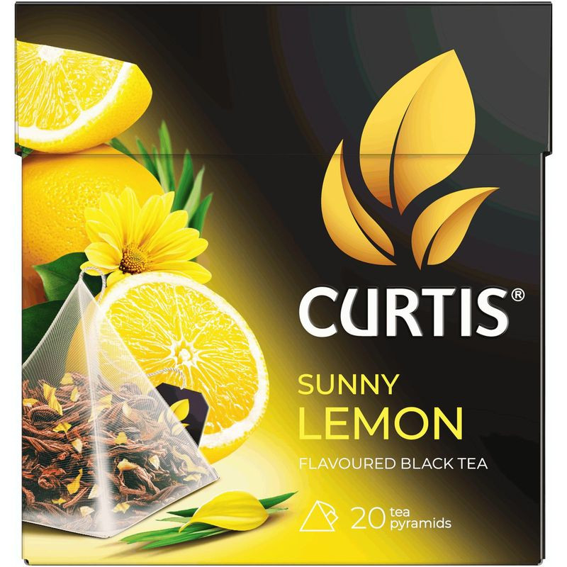 Изображение товара Чай Curtis Sunny Lemon черный в пирамидках 20х1.7г аромат лимон цедра