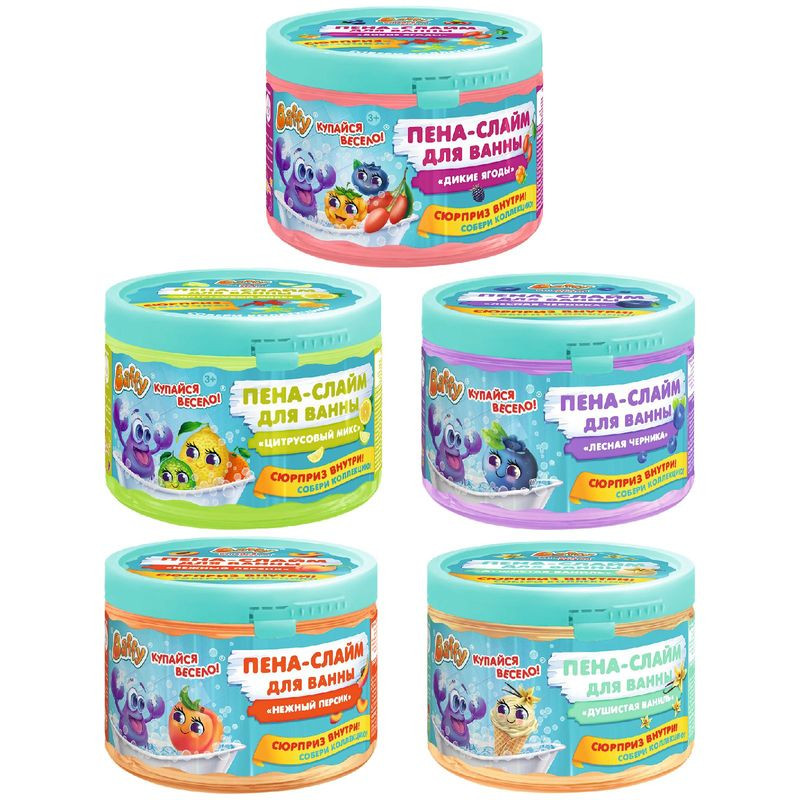 Изображение товара Пена-слайм для ванны Baffy с сюрпризом 300 мл без отдушки