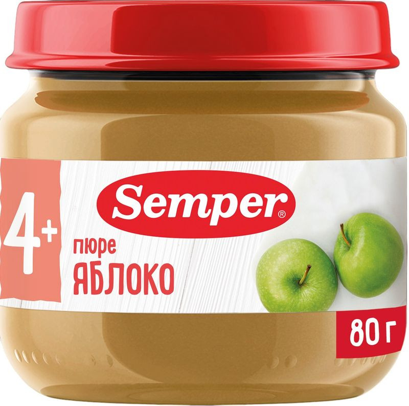 Пюре Semper яблоко с 4месяцев, 80г