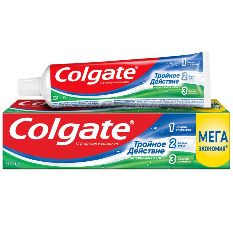 Изображение товара Зубная паста Colgate Тройное действие Натуральная мята для защиты от кариеса, 150мл
