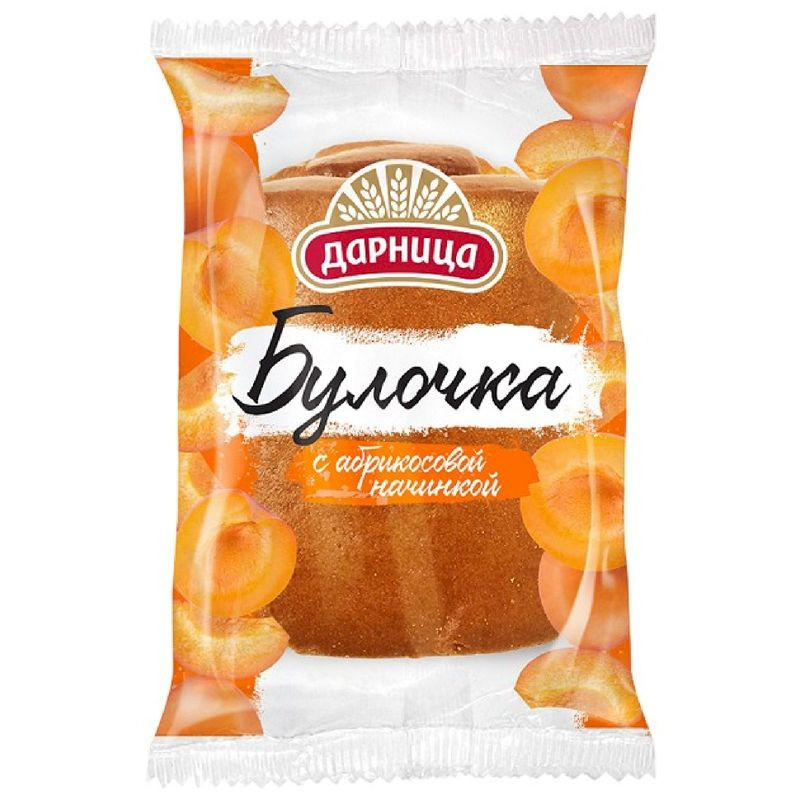 Изображение товара Булочка Дарница с абрикосовой начинкой, 75г