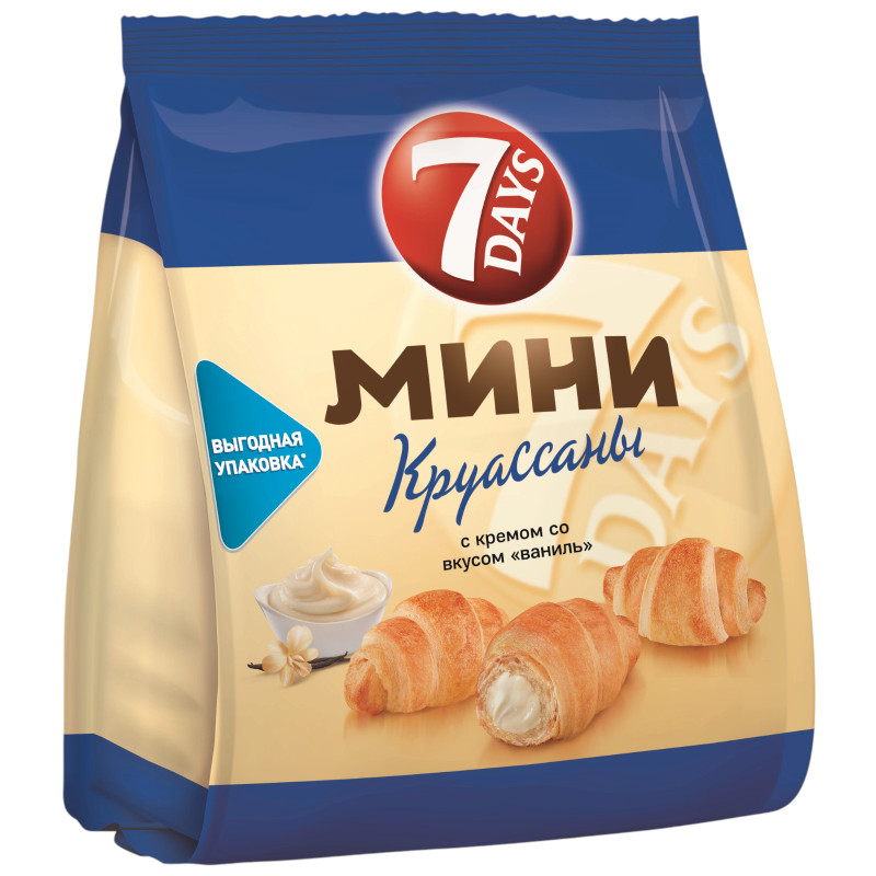 Изображение товара Мини-круассаны 7 Days с ванильным кремом, 105г