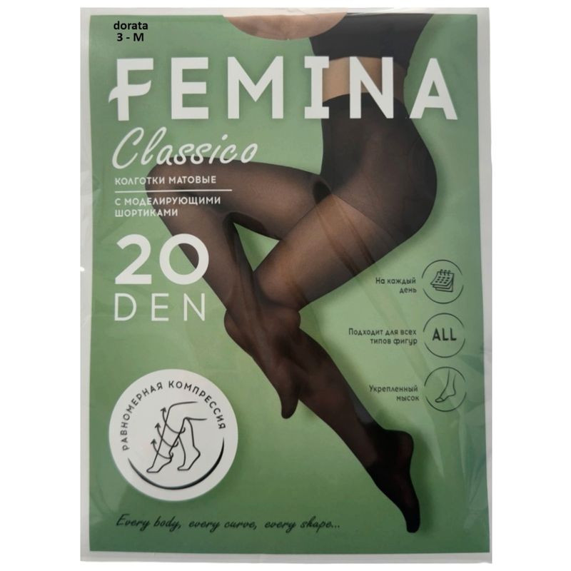 Изображение товара Колготки Femina Classico с шортиками Dorata 20 ден р.3 (M) женские