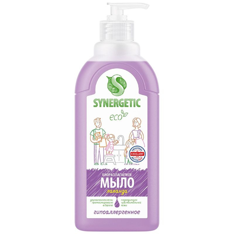 Изображение товара Жидкое мыло Synergetic лаванда 500 мл биоразлагаемое