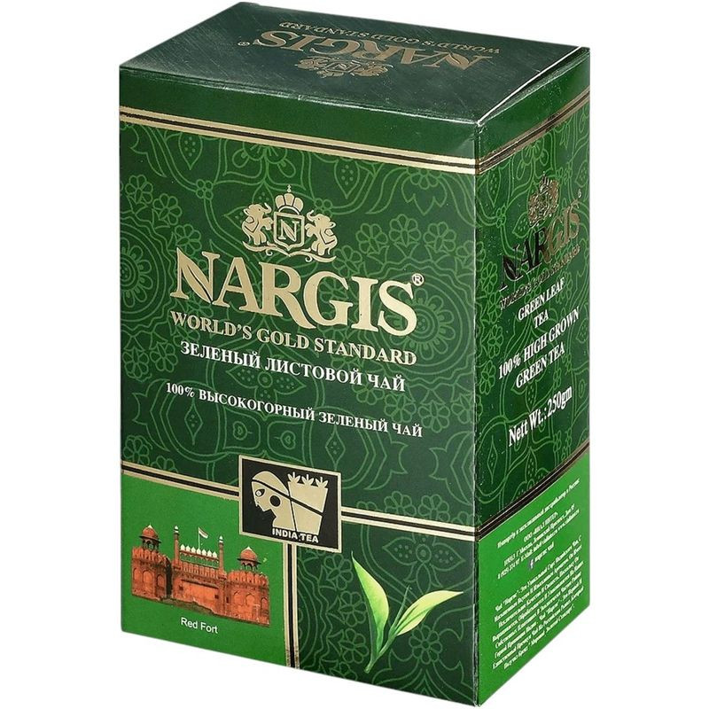 Изображение товара Чай Nargis зеленый листовой 100г - натуральный индийский чай высокого качества