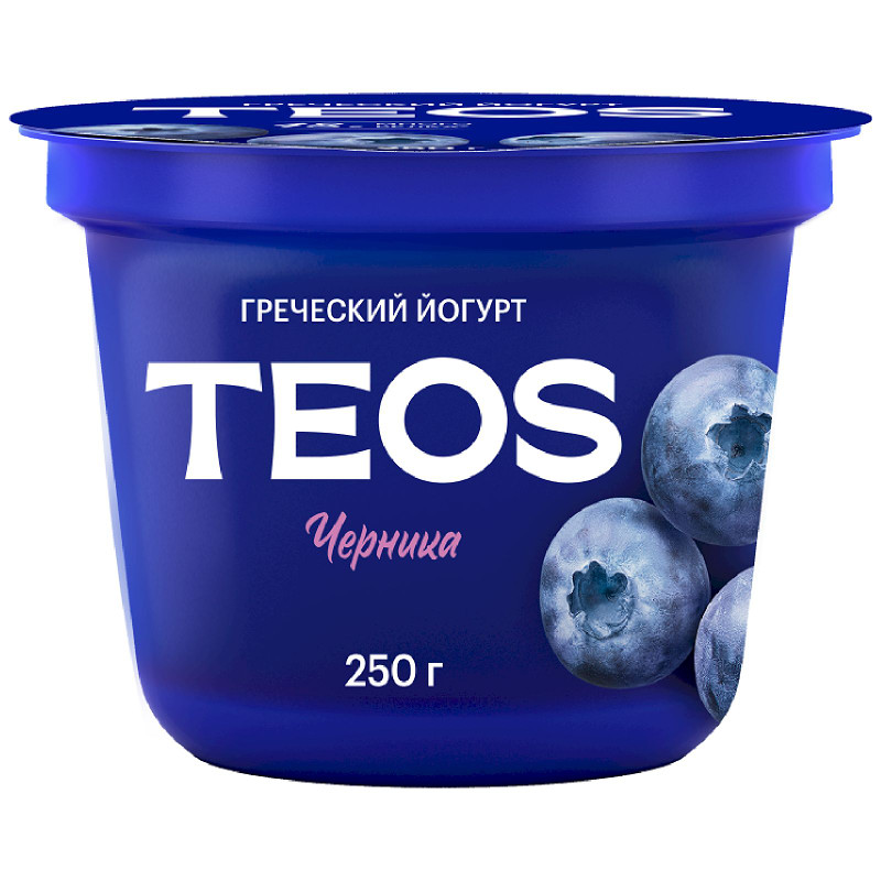 Изображение товара Йогурт Teos Греческий Черника 2%, 250г