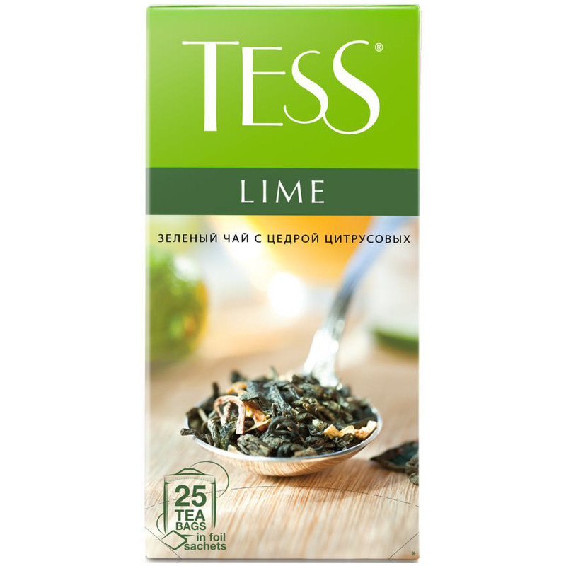 Изображение товара Чай Tess Лайм зелёный в пакетиках, 25х1.5г