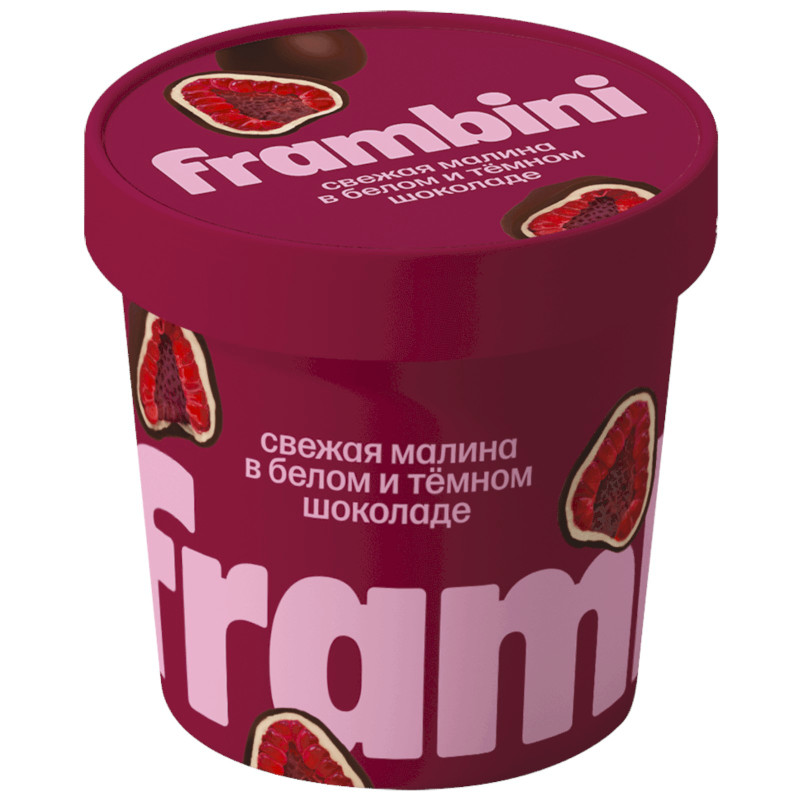 Изображение товара Малина Frambini в белом и темном шоколаде замороженная, 130г