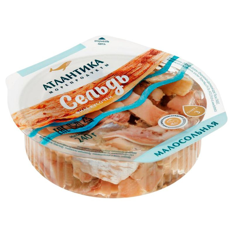 Изображение товара Сельдь Атлантика малосольная филе-кусочки в масле 240г