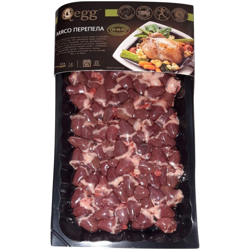 Изображение товара Натуральное охлажденное сердце перепела QEGG 350г - свежий деликатес для кулинарных блюд