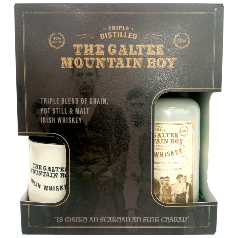 Изображение товара Ирландский виски The Galtee Mountain Boy 700 мл с кружкой, купажированный, 40%