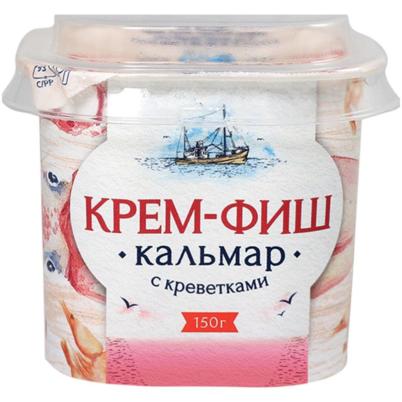 Изображение товара Паста Крем-Фиш кальмар-креветка 150г Натуральный морепродуктовый паштет