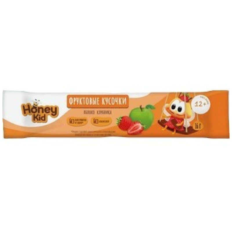 Изображение товара Фруктовые кусочки Honey Kid из яблок и клубники для детей 16 г