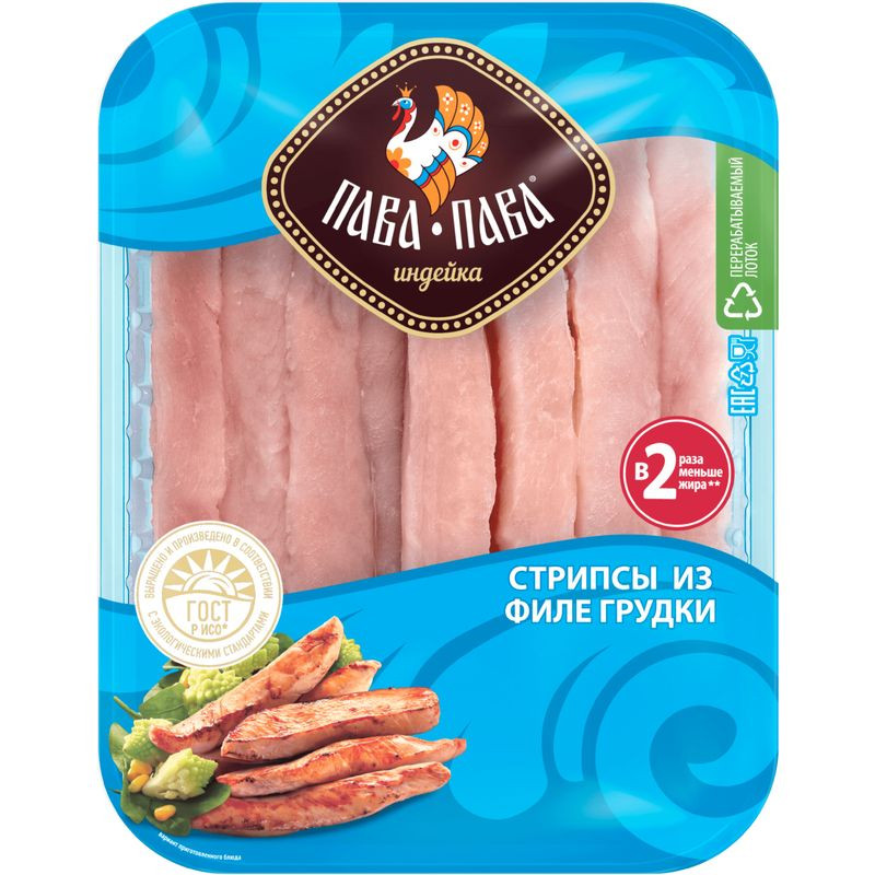 Изображение товара Стрипсы из мяса индейки Пава-Пава охлаждённые 450г