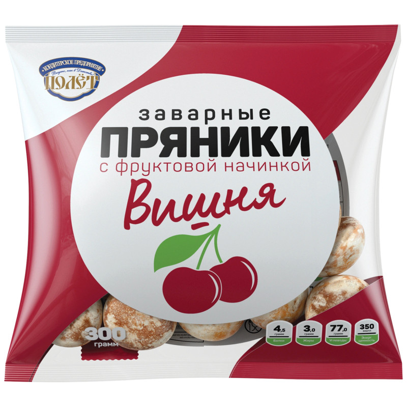 Изображение товара Пряники Полёт заварные вишня, 300г