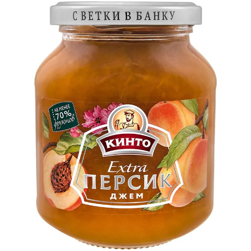 Изображение товара Джем Кинто персик 400г натуральный фруктовый со свежими персиками