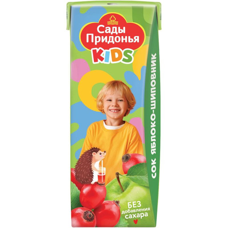 Изображение товара Сок Сады Придонья Kids из яблок и шиповника с 6 месяцев, 200мл