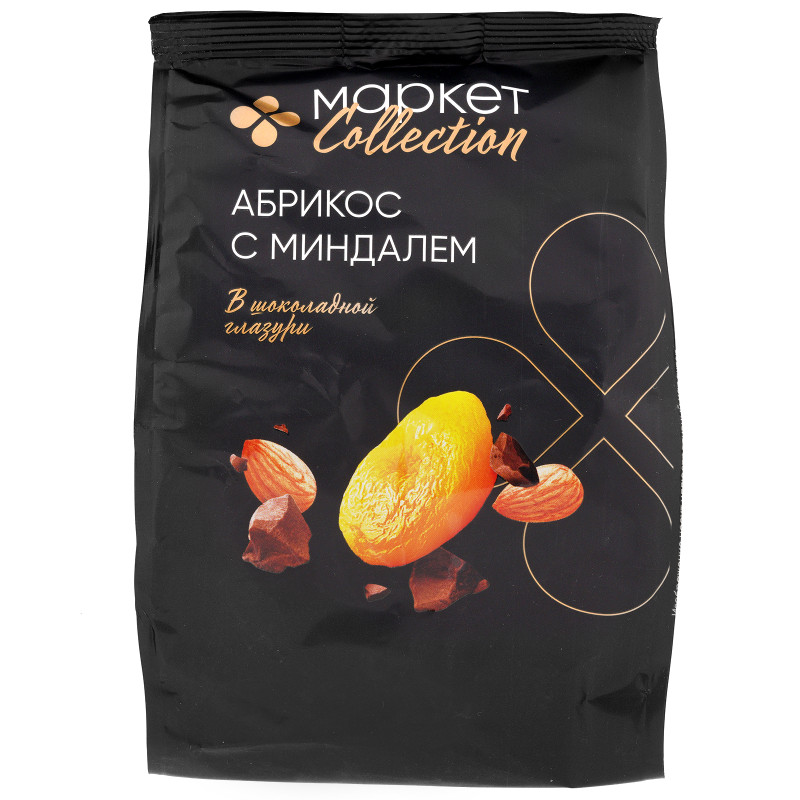 Изображение товара Абрикос с миндалем в шоколадной глазури Маркет Collection, 180г