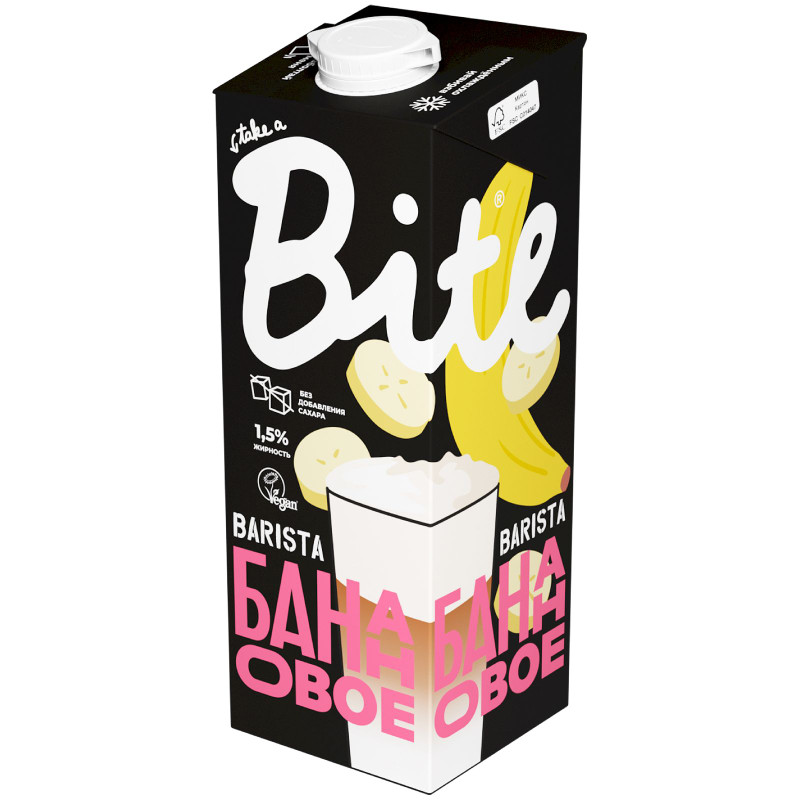 Изображение товара Напиток Take a Bite Crispy овсяно-банановый ультрапастеризованный, 1л