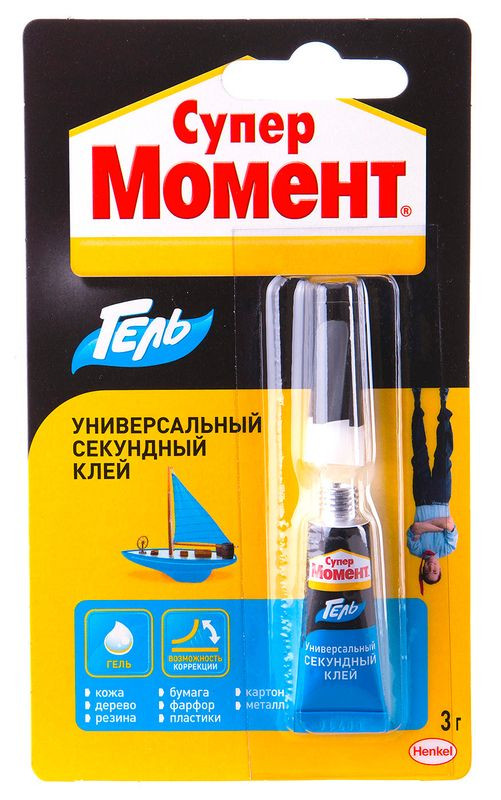 Изображение товара Клей Супер Момент Гель универсальный секундный 3г