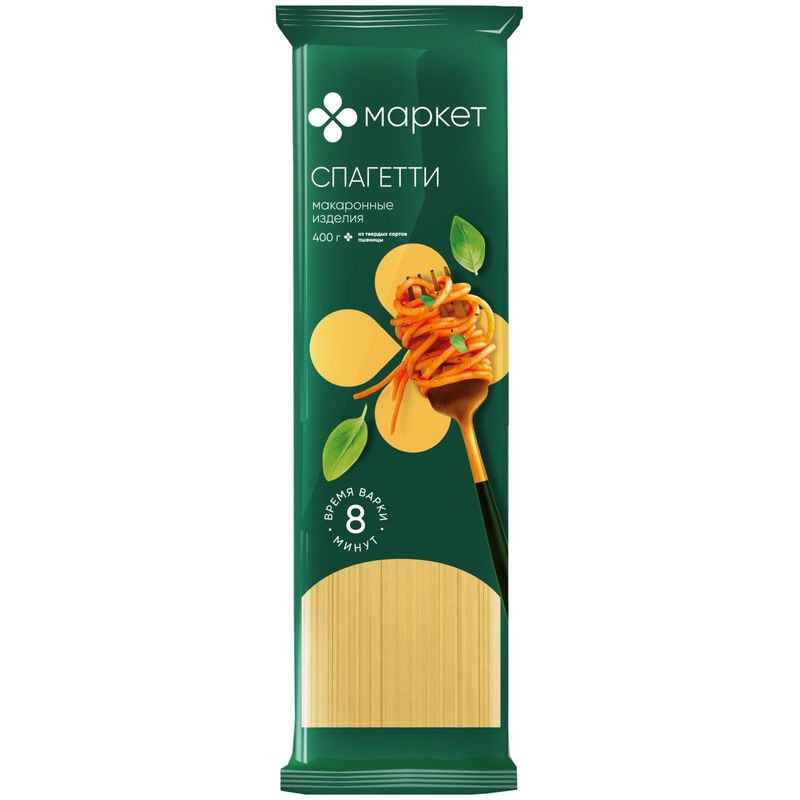 Изображение товара Спагетти 400г от Маркет - высококачественные макароны из твердых сортов пшеницы