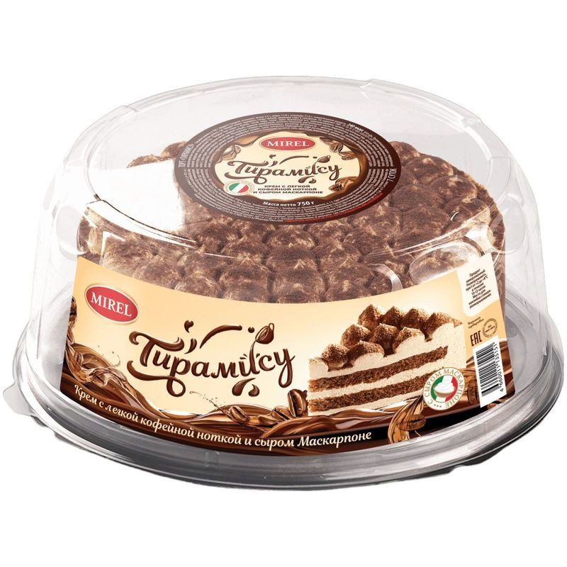 Изображение товара Мирель Тирамису 750г - вкусный бисквитный кофейный торт