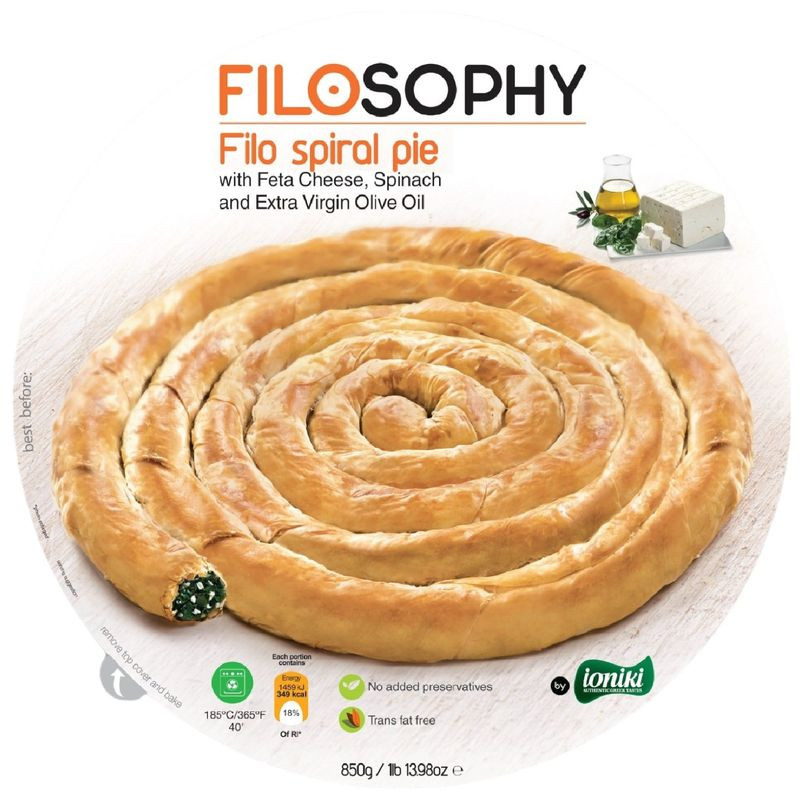 Изображение товара Пирог Ioniki Филло с сыром фета и шпинатом замороженный 850г