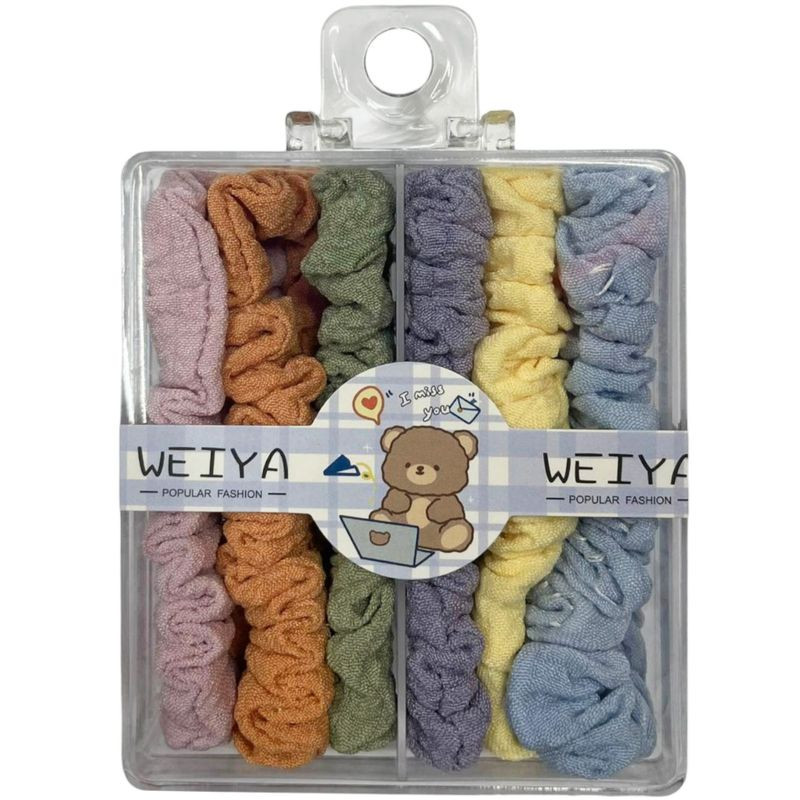 Изображение товара Детский набор резинок для волос в ассортименте из текстаиля и пластика