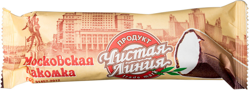 Изображение товара Пломбир Чистая Линия Московская лакомка 12%, 80г