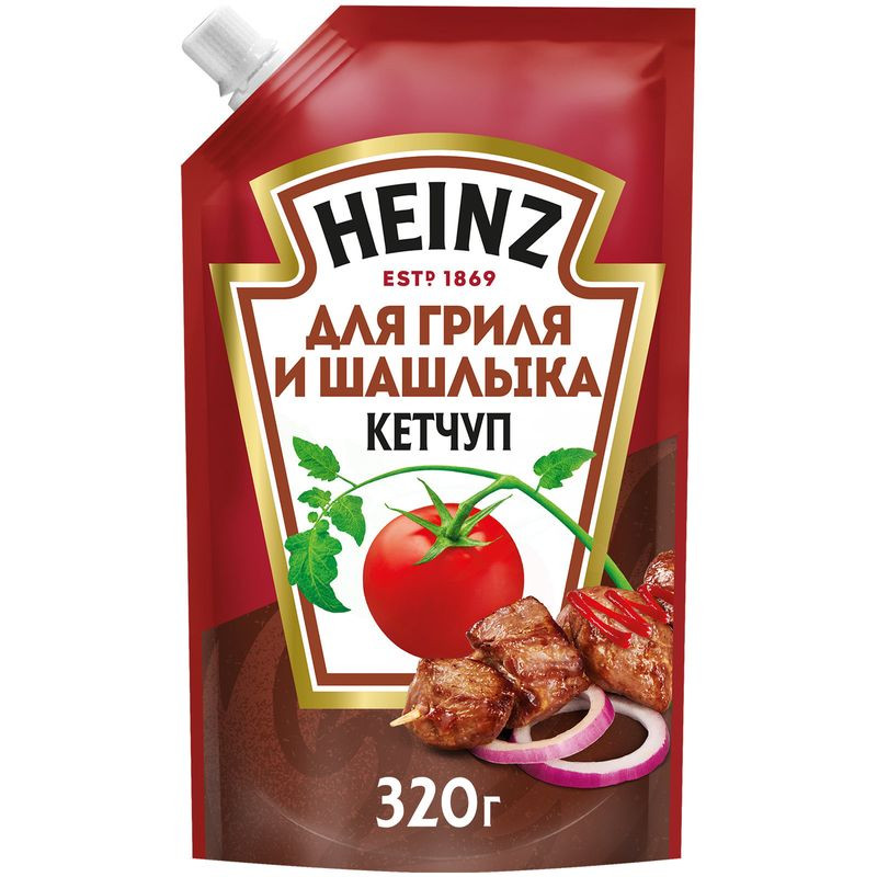 Изображение товара Кетчуп Heinz для гриля и шашлыка 320г пряный соус натуральный Россия