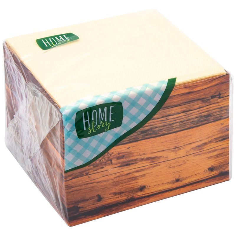Изображение товара Бумажные салфетки Home Story шампань 2 слоя 85 шт белые 24x24 см