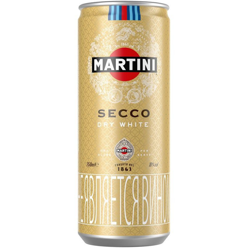 Изображение товара Игристое белое полусухое вино Martini Secco 250мл газированный 10%