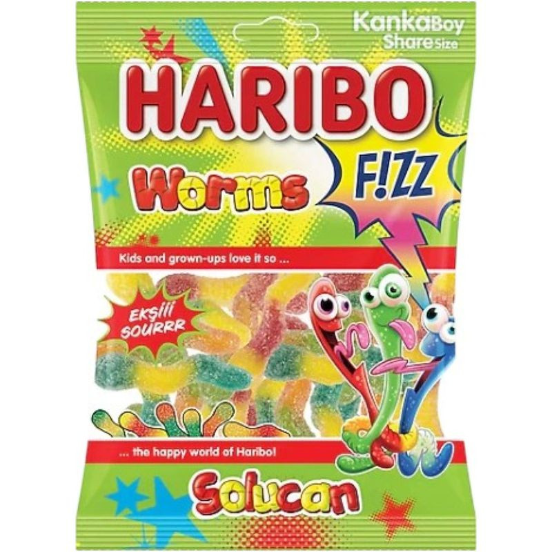 Изображение товара Haribo Мармелад Червячки кислый 70г жевательная конфета