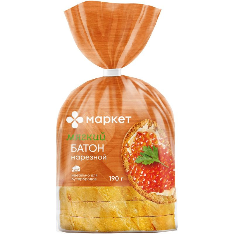 Изображение товара Батон Нарезной нарезанный Маркет Перекрёсток, 190г
