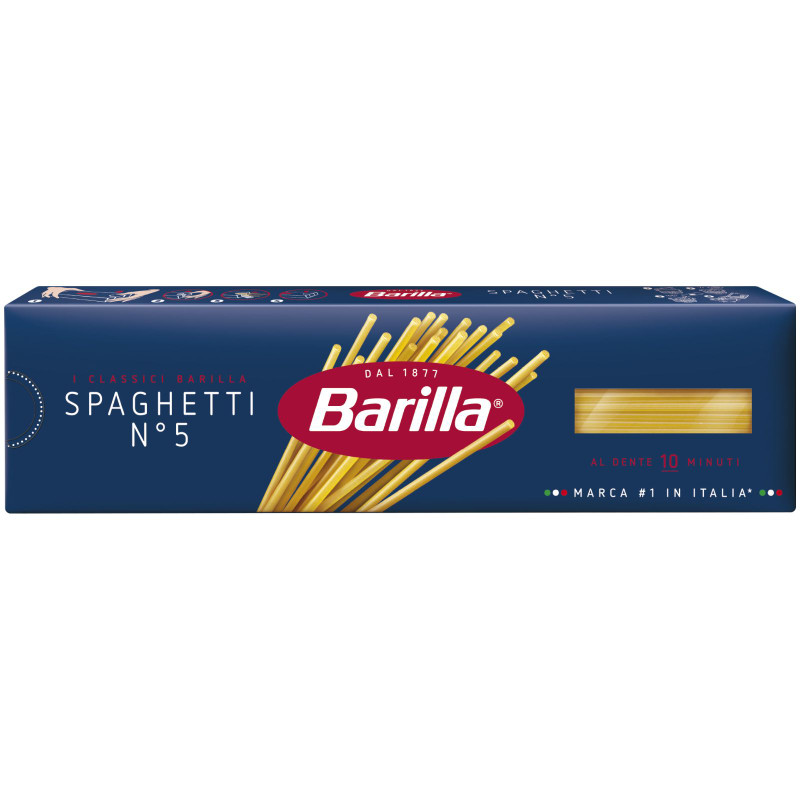 Изображение товара Макароны Barilla Spaghetti n.5 из твёрдых сортов пшеницы, 450г