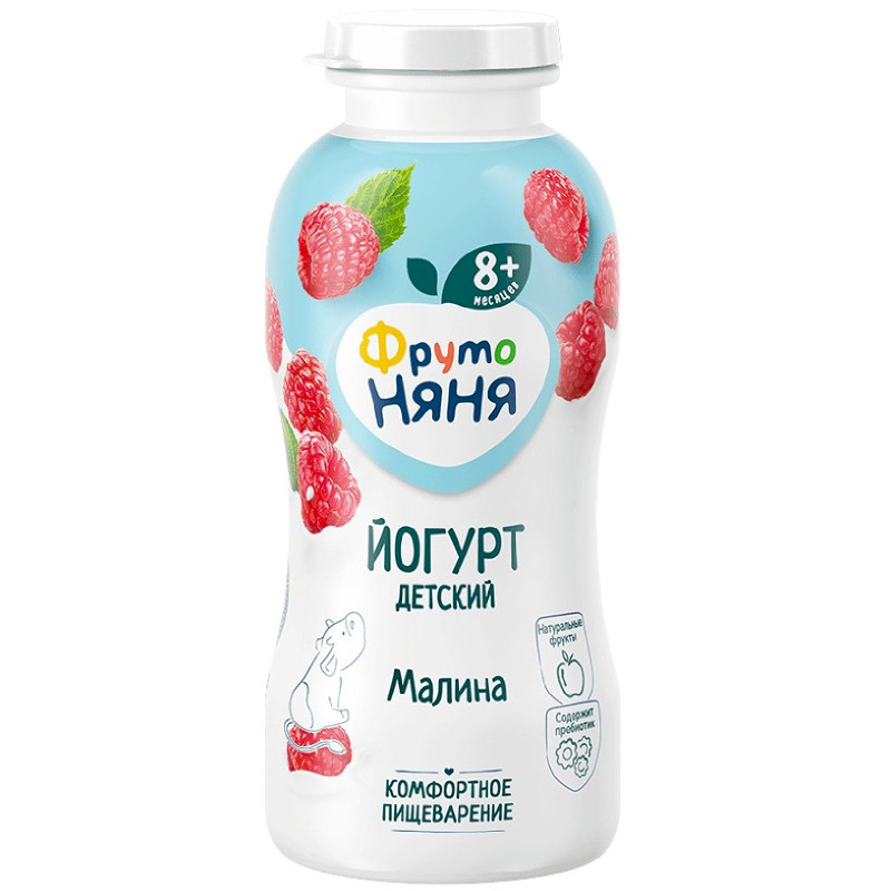 Изображение товара Йогурт питьевой ФрутоНяня с малиной обогащенный пребиотиком 2.5%, 200г