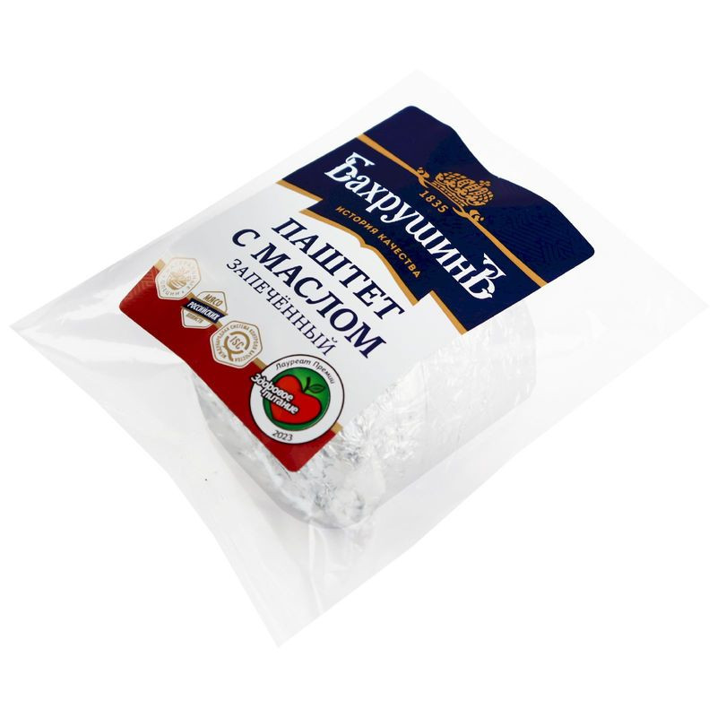 Изображение товара Паштет Бахрушинъ запеченный с маслом 230г натуральный вкус